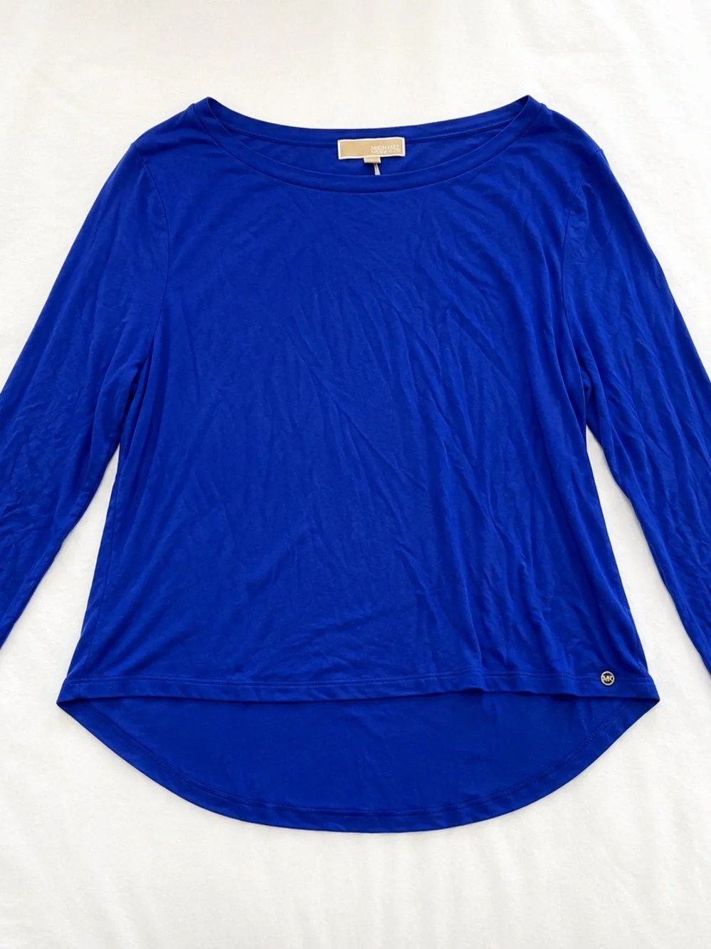 Michael Kors Electric Blue Long Sleeve Crewneck Lightweight Sweater Size Medium
